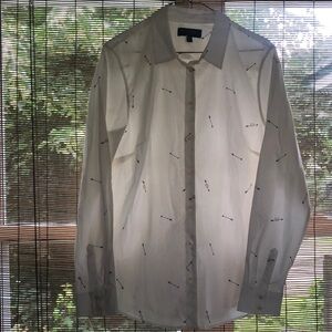 Banana Republic tailored fit collared shirt with heart and arrow motif 14